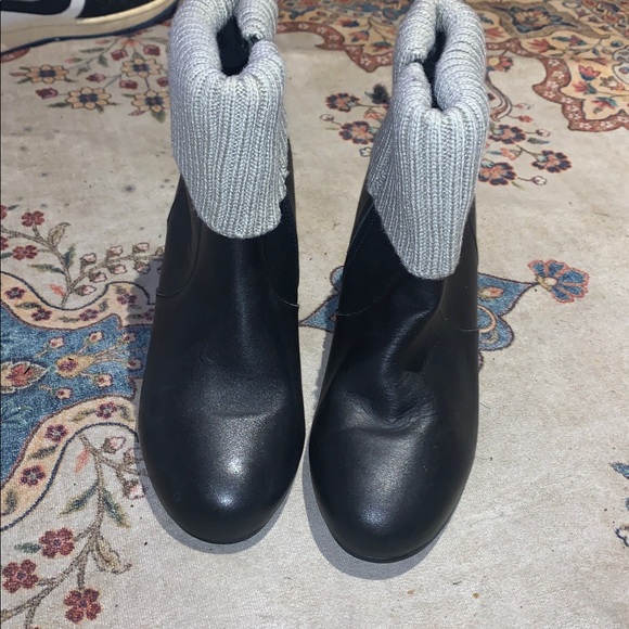 TORRID Genuine Leather Knit Top Ankle Boots 10W - Picture 1 of 5
